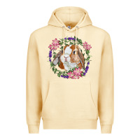 Pina Colada Bunny Face With Floral Wreath Premium Hoodie - RanaPortraitStore