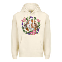 Tofu Bunny Face With Floral Wreath Premium Hoodie - RanaPortraitStore