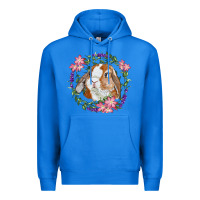 True Royal Bunny Face With Floral Wreath Premium Hoodie - RanaPortraitStore