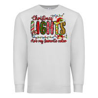 Dove Grey christmas lights are my favorite color Premium Sweatshirt - MaliasSmallBusiness