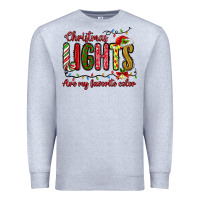 Heather Grey christmas lights are my favorite color Premium Sweatshirt - MaliasSmallBusiness