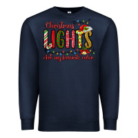 Navy christmas lights are my favorite color Premium Sweatshirt - MaliasSmallBusiness
