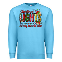 Ocean Blue christmas lights are my favorite color Premium Sweatshirt - MaliasSmallBusiness