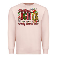 Pale Pink christmas lights are my favorite color Premium Sweatshirt - MaliasSmallBusiness