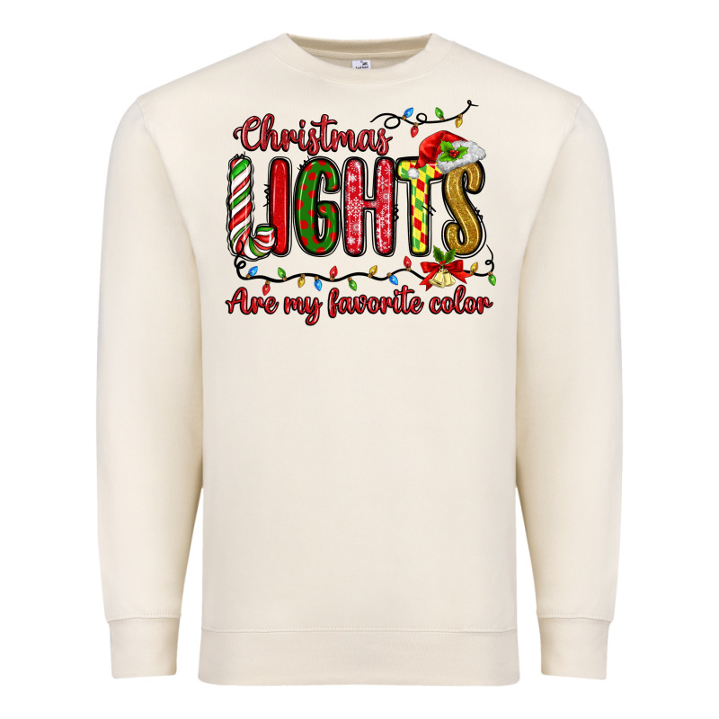 Christmas Lights Are My Favorite Color Premium Sweatshirt by MaliasSmallBusiness | Teevron