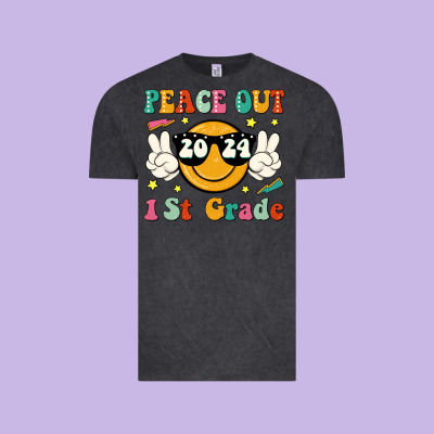 Peace Out 2024 1st Grade Vintage Tee Designed By Jahusdesignshop