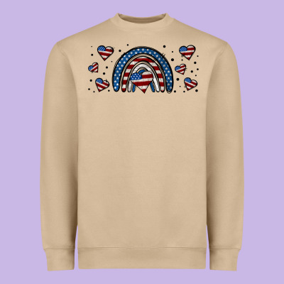 American Flag Rainbow 16oz Libbey Cup Heavyweight Sweatshirt Designed By Hra Design Shop