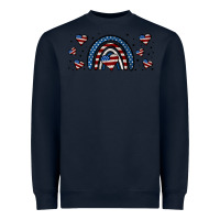 Navy american flag rainbow 16oz libbey cup Heavyweight Sweatshirt - HRA Design Shop