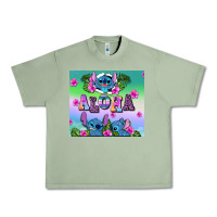 Oil Green aloha stitch Urban Heavy Tee - AdoDesignShop