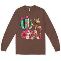 Chestnut cactus peace sign flowers and butterflys Long Sleeve Tee - Artiststas