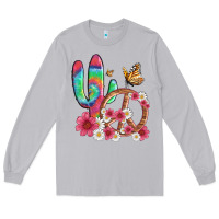 Moon Dust cactus peace sign flowers and butterflys Long Sleeve Tee - Artiststas