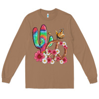 Toasted Coconut cactus peace sign flowers and butterflys Long Sleeve Tee - Artiststas