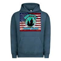 Pigment Midnight Navy daddy's little fishin buddy Urban Hoodie - TumblerDesignByShophia