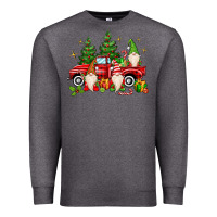 Charcoal Heather christmas gnomes truck Premium Sweatshirt - MaliasSmallBusiness