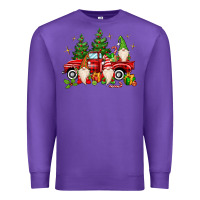 Purple christmas gnomes truck Premium Sweatshirt - MaliasSmallBusiness