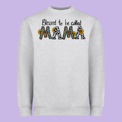 Blessed To Be Called Mama Heavyweight Sweatshirt Designed By Cowhidedigitalart