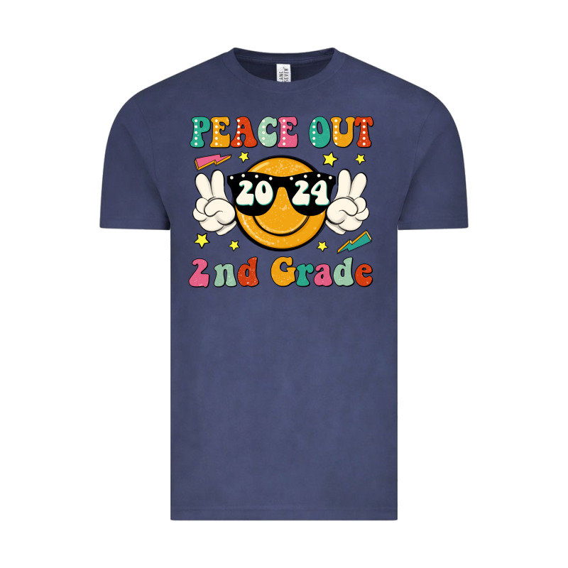 Peace Out 2024 2nd Grade Vintage Tee by JahusDesignShop | Teevron