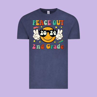 Peace Out 2024 2nd Grade Vintage Tee Designed By Jahusdesignshop