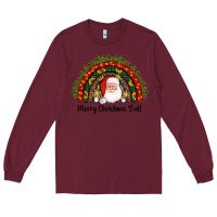 Burgundy merry christmas y'all santa rainbow Long Sleeve Tee - AdoDesignShop