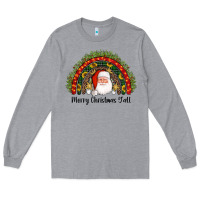 Heather Grey merry christmas y'all santa rainbow Long Sleeve Tee - AdoDesignShop