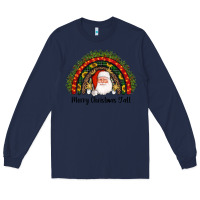 Navy merry christmas y'all santa rainbow Long Sleeve Tee - AdoDesignShop