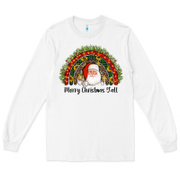 White merry christmas y'all santa rainbow Long Sleeve Tee - AdoDesignShop
