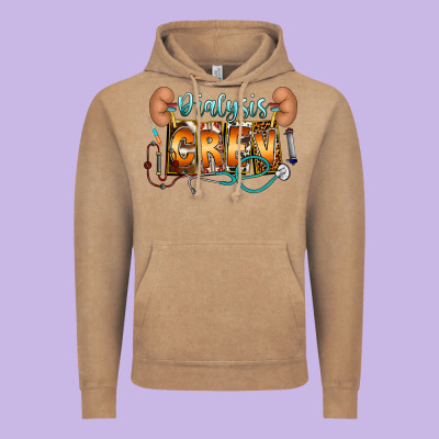 Dialysis Crew Vintage Hoodie Designed By Cowhidedigitalart