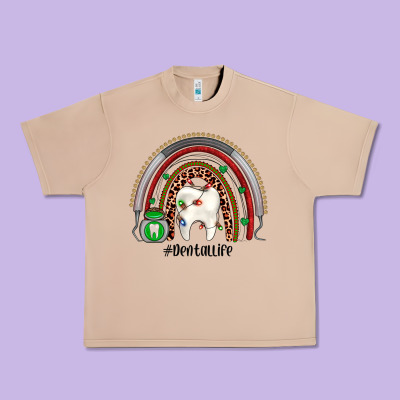 Christmas Dental Life Rainbow Urban Heavy Tee Designed By Jahusdesignshop