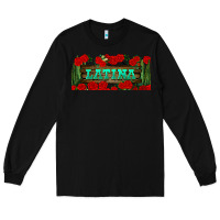 Black latina libbey glass Long Sleeve Tee - BundleAndBundleShop