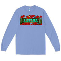 Colony Blue latina libbey glass Long Sleeve Tee - BundleAndBundleShop