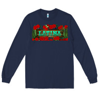 Navy latina libbey glass Long Sleeve Tee - BundleAndBundleShop