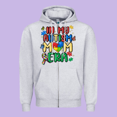 In My Autism Mom Era Zipper Hoodie Designed By Maliassmallbusiness