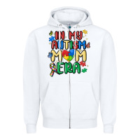 White in my autism mom era Zipper Hoodie - MaliasSmallBusiness