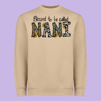 Blessed To Be Called Nanı Heavyweight Sweatshirt Designed By Cowhidedigitalart