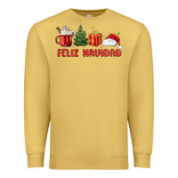 Antique Gold feliz navidad Premium Sweatshirt - MaliasSmallBusiness