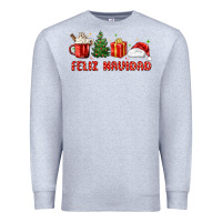 Heather Grey feliz navidad Premium Sweatshirt - MaliasSmallBusiness
