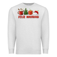 Oatmeal Heather feliz navidad Premium Sweatshirt - MaliasSmallBusiness