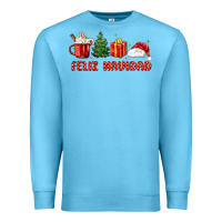 Ocean Blue feliz navidad Premium Sweatshirt - MaliasSmallBusiness