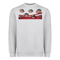 Heather Grey american flag lips 16oz libbey cup Heavyweight Sweatshirt - HRA Design Shop