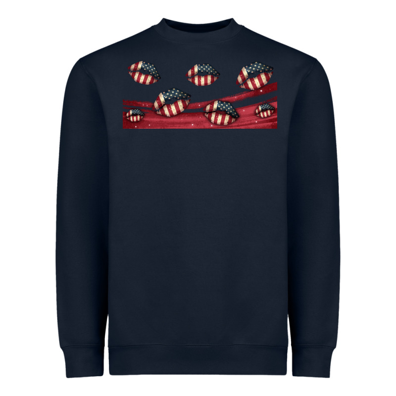 American Flag Lips 16oz Libbey Cup Heavyweight Sweatshirt by HRA Design Shop | Teevron