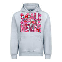 Heather Grey Call me never Valentine's Day Urban Hoodie - HowdyJamesFarm