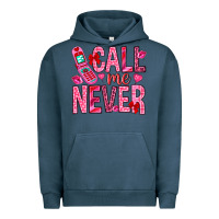 Pigment Midnight Navy Call me never Valentine's Day Urban Hoodie - HowdyJamesFarm