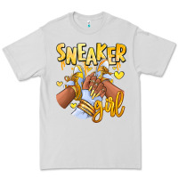 Dove Grey yellow sneaker girl afro woman Premium Tee - RanaPortraitStore