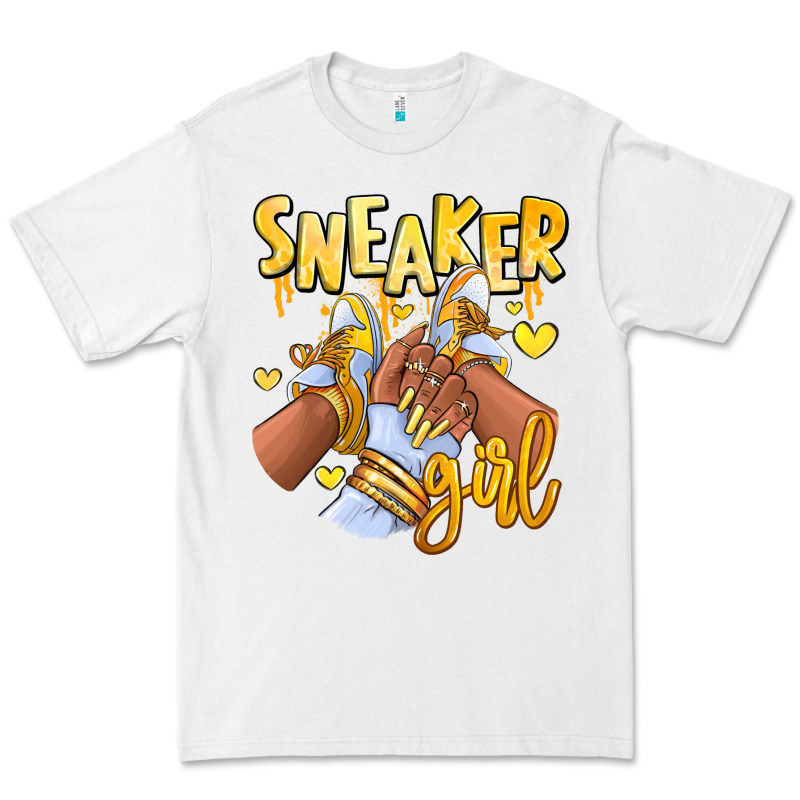Yellow Sneaker Girl Afro Woman Premium Tee by RanaPortraitStore | Teevron