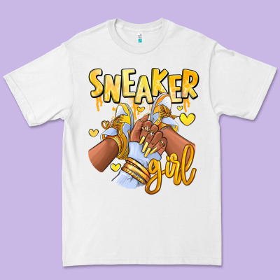 Yellow Sneaker Girl Afro Woman Premium Tee Designed By Ranaportraitstore