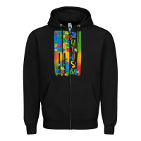 Black autism american flag Zipper Hoodie - MaliasSmallBusiness