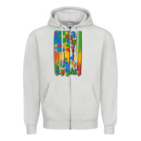Dove Grey autism american flag Zipper Hoodie - MaliasSmallBusiness