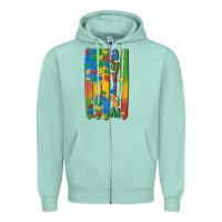 Seafoam autism american flag Zipper Hoodie - MaliasSmallBusiness