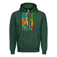 Sports Green autism american flag Zipper Hoodie - MaliasSmallBusiness