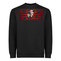 Black patriotic native american headdress 16oz libbey cup Heavyweight Sweatshirt - HRA Design Shop